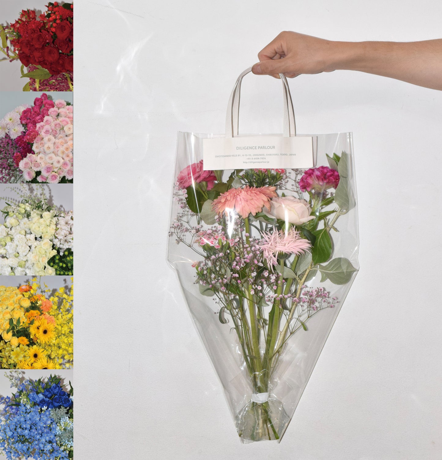 季節のおまかせフラワークリアバッグ／レギュラーサイズ