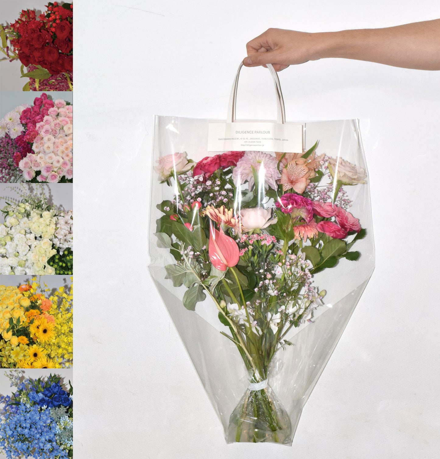 季節のおまかせフラワークリアバッグ／ラージサイズ