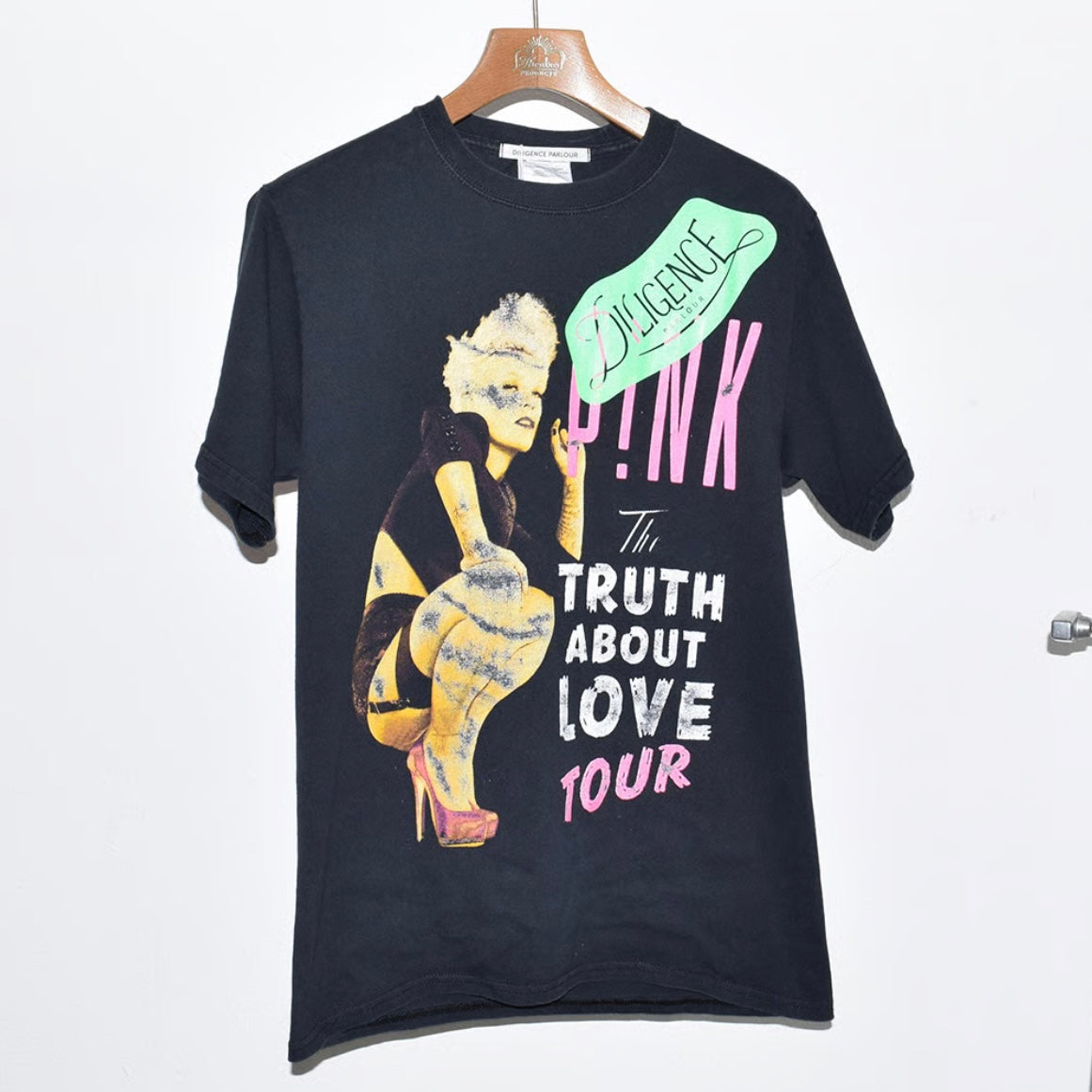 【USED】STICKER LOGOPRINT T-SHIRTSーBLACK17