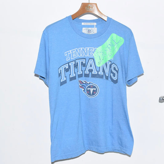 【USED】STICKER LOGOPRINT T-SHIRTSーBLUE12